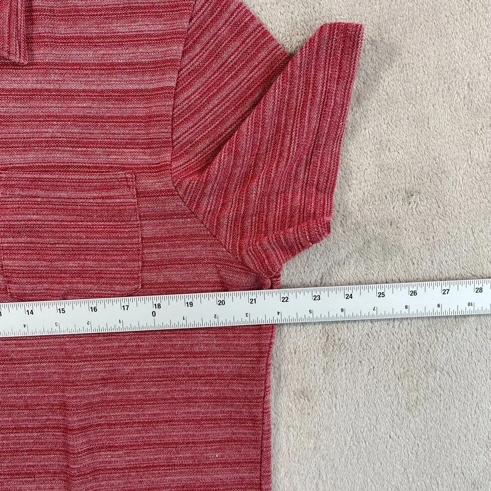 Banana Republic Johnny Collar Polo Shirt Men Large Vintage Red Striped‎ SS Golf